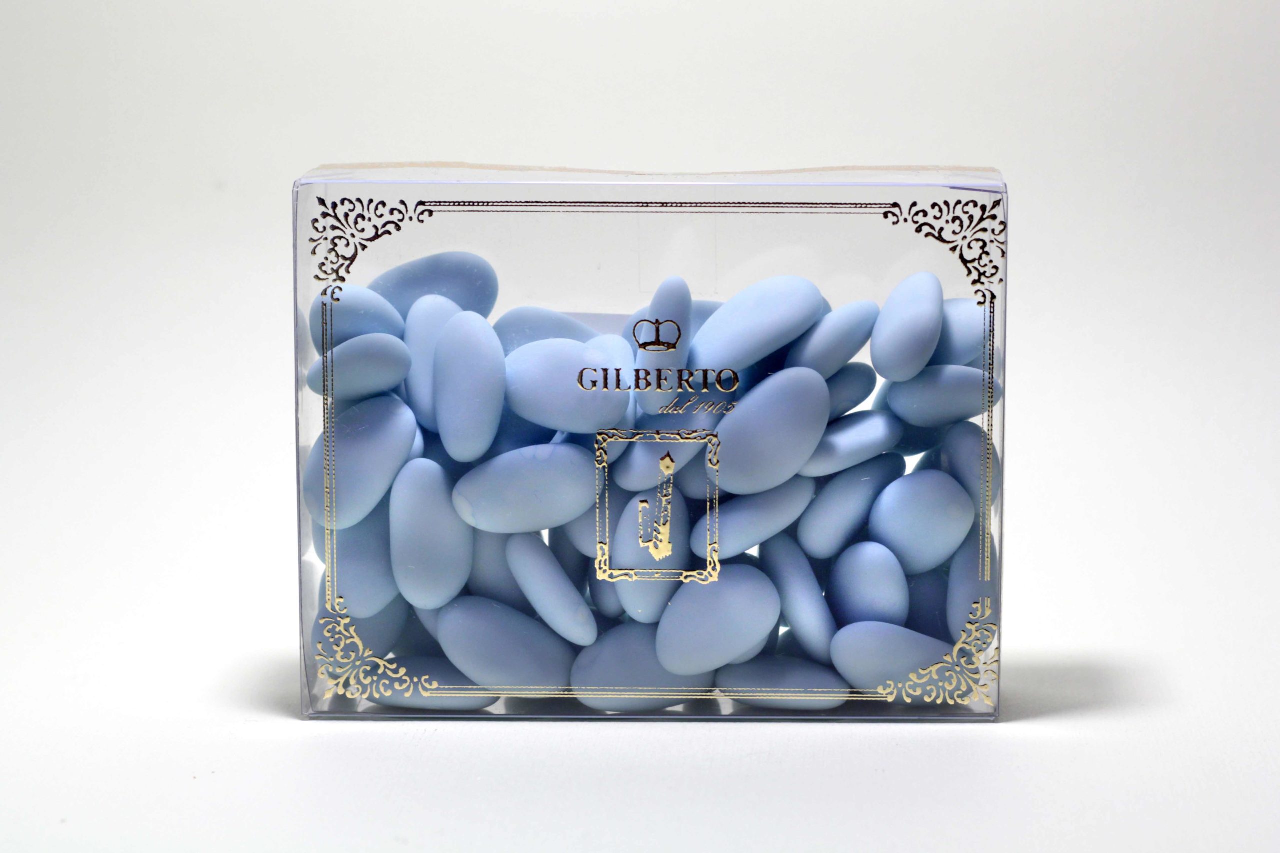 Confetti mandorla avola azzurri, rosa, argento e oro - Enoteca Gilberto