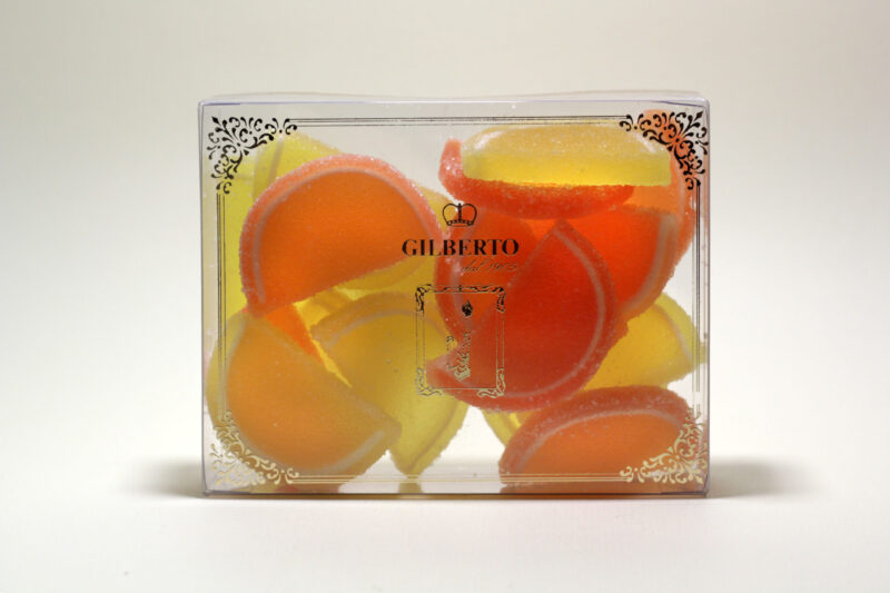 Spicchi di gelatina arancia e limone
