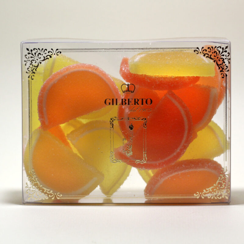 Slices of orange and lemon jelly