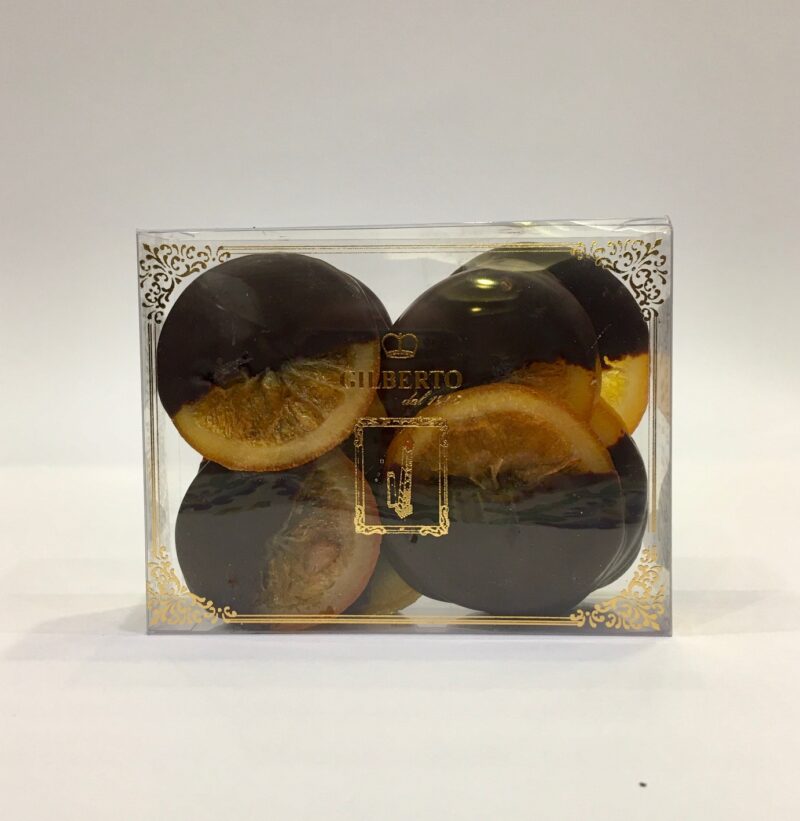 Slices of orange half covered